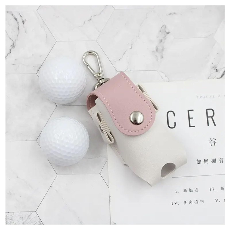 Leather Golf Ball Case with Golf Marker, Professional Recommended Golf