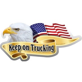ProSticker 951 (One) 3" X 6" American Pride Series Keep on Trucking Bald Eagle Decal Sticker