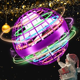 Flying Orb Ball Toys,Galactic Fidget Spinner Ball,Hover Ball Cosmic Globe Boomerang Ball,2022 Upgraded Flying Ball with RGB Light Magic Space UFO Toy Christmas Festival Gifts Boys Girls Adults(New)
