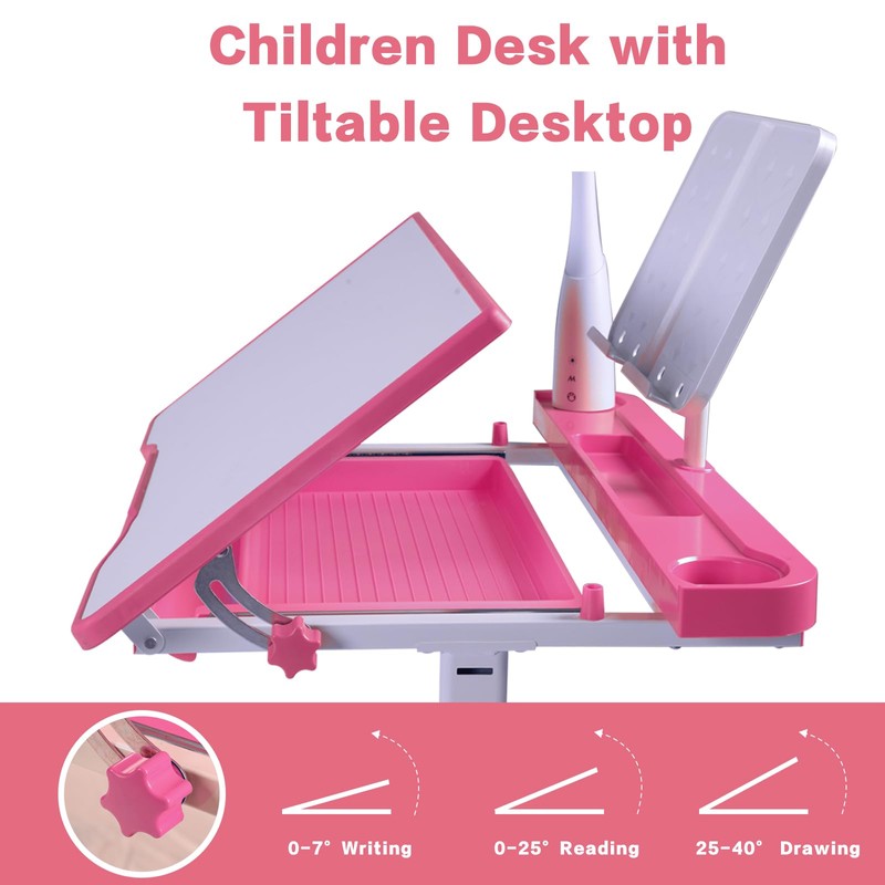 Napfox Adjustable Kids Desk and Chair Set, Ergonomic Study Desk