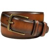 Men's Genuine Leather Dress Belt In Tan With Antique Brass