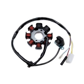 LK LEAPING KNIGHT Magneto Stator Dual Ignition 4 wires AC 8 Poles for GY6 Engine 50cc 80cc 100cc Scooter Moped ATV Sunl Roketa Dune Buggy Go Kart TaoTao Buyang Coolsport Kazuma Sunl NST