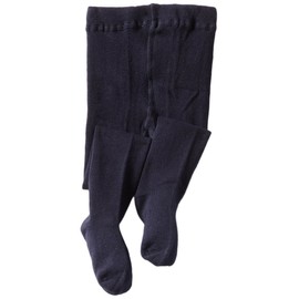 Jefferies Socks Big Girls' Seamless Organic Cotton Tights, Navy, 8-10 Years