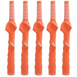 5PCS Golf Swing Club Hand Grip Rubber Beginner Practice Training Correction AccessoryHole Diameter 12.5mm Orange