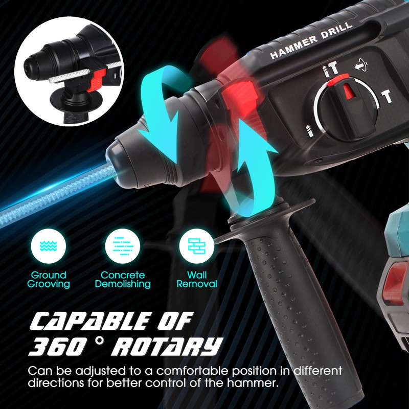 1-1/4 Inch Cordless Rotary Hammer Drill SDS-Plus Brushless for Makita