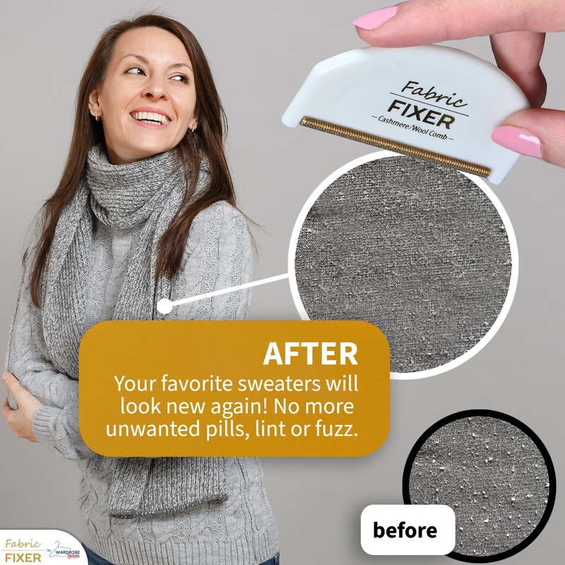 Cashmere & Multi-Fabric Sweater Comb & Pill Remover for Depilling