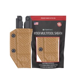 Clip & Carry Kydex Multitool Sheath for The Gerber MP600 - Fits bluntnose & needlenose Models - Made in USA - Multi Tool Holder Holster - Carbon Fiber Brown