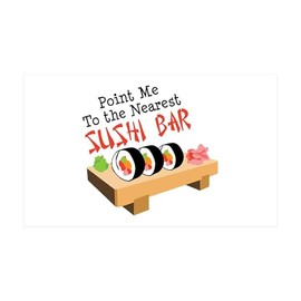 CafePress Point Me to The Nearest Sushi BAR Wall Decal 35x21 Wall Decal, Vinyl Wall Peel, Reusable Wall Cling