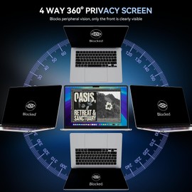 Protescreen 360° Magnetic Privacy Filter for MacBook Air 13 Inch M4 2025 & MacBook Air 13.6 Inch (M2/M3, 2022/2024), Anti-Glare Privacy Film, Mac 4-Way Privacy Filter