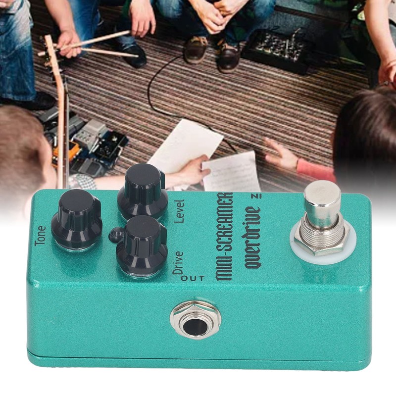 Overdrive Effect Pedal with Drive Level Tone Control Knobs Aluminum