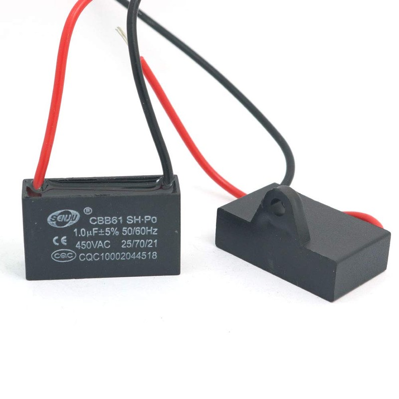 DollaTek 2pcs CBB61 1uF 450V AC 50/60Hz Air Conditioning Fan