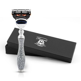 Haryali London Classic 5 Edge Razor for Men, Women's Razor, Antique Body & Face Razor, Grey