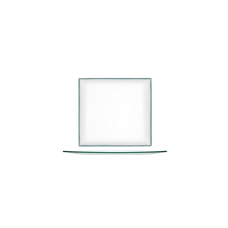 H&H Transparent, Plate, Square 25 cm, Glass, 1 Pieces