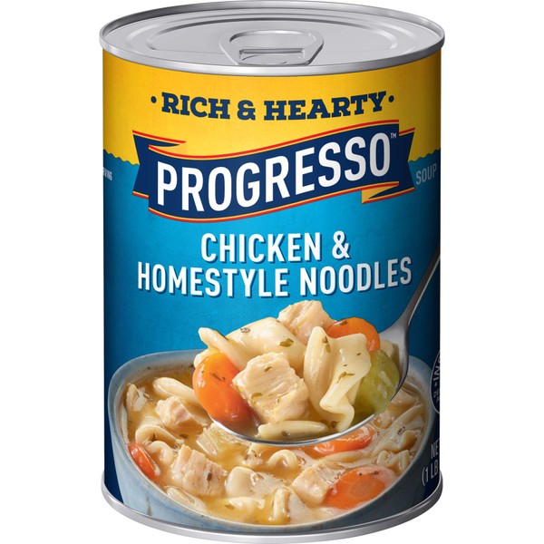 Progresso, Rich & Hearty Soup, Chicken and Homestyle Noodles, 19oz Can (Pack of 6)