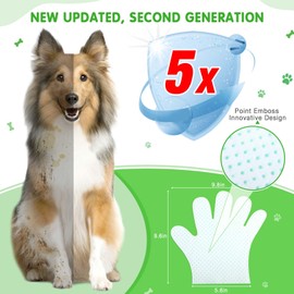 Pet Grooming Wipes for Dog & Cat Cleaning, Bathing Glove Wipes 15 Count