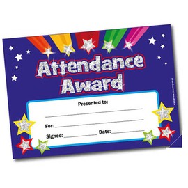 40 Holographic Sparkly Attendance Award Childrens Pupils School Reward Certificates A5 Primary Teaching Services