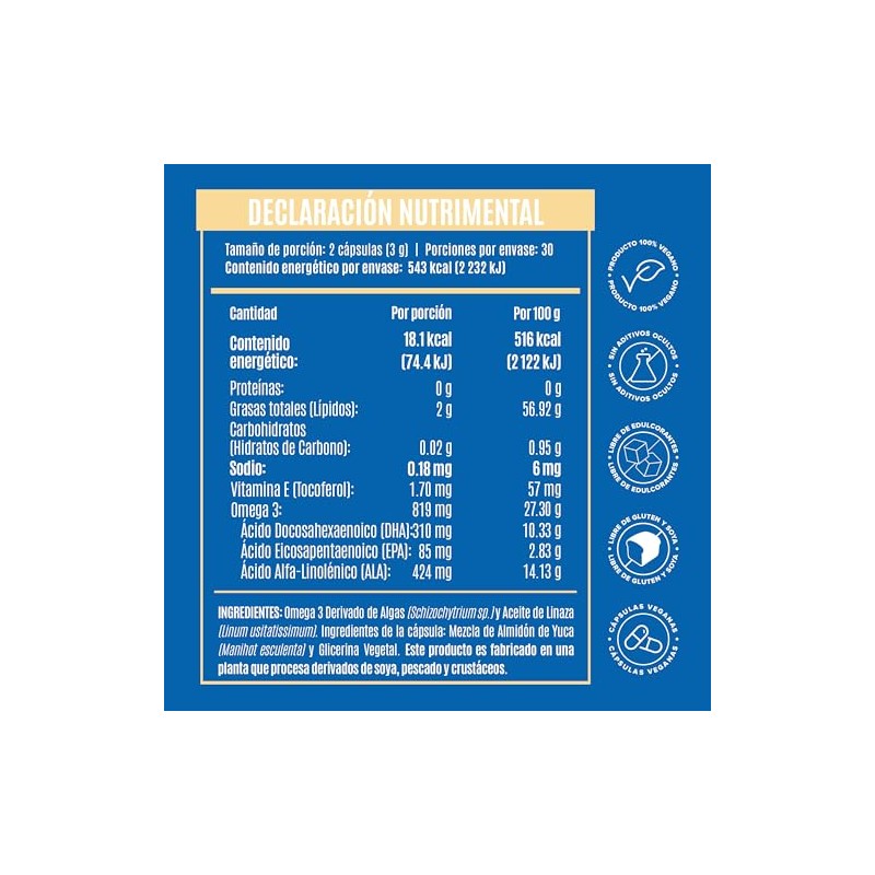 Birdman Full Spectrum Omega Vegano Algas Aceite Linaza 100 Vegetal