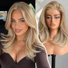 Blonde Highlight Bob 13×6 Synthetic Lace Front Wig for Women