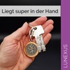 Lunexus Christopher Keyring – Olive Tree Wood & Metal Embossing