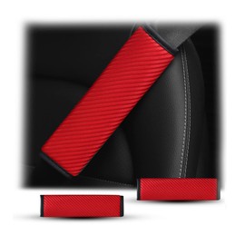 CGEAMDY 2-Piece Seat Belt Pads, Car Seat Belt Covers for Adults and Children, Seat Belt Pads for Cars, Car Interior Accessories (Red)