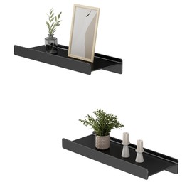 Danpoo Black Floating Shelves for Wall Metal Shelf Wall Mounted Shelves for Bathroom Wall Shelves,12 inch