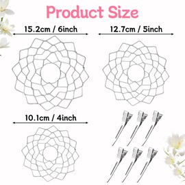 GIcGIeo Flower Frogs Grid Bouquet Ikebana Stem Holder Set for Arrangements Vase,Stainless Steel Reusable Floral Grid Arranging Accessories Floristry Supplies Plant Kenzan Separator for Vase Inserts