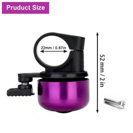 2 Pcs Bike Bell Bicycle Bell with Loud Crisp Clear Sound, Road and Mountain Bike Bell Adults Kids (Purple)