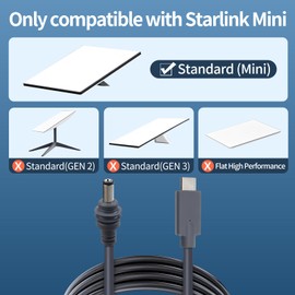 RioBeryo Starlink Mini USB C to DC Cable - 6.6FT/2M Starlink Mini USB Type C 100W Power Cable Accessories Direct to DC for Starlink Mini 20AWG
