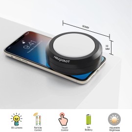 HOLKPOILOT 6 Pack Led Puck Lights With Remote Adjustable Brightness And 3 Color Modes