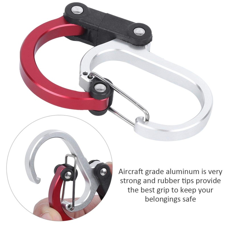 2-Piece Carabiner Hook Aluminium Carabiner Hook Outdoor Multifunctional Quick Release