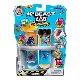 MrBeast Lab Swarms Series 2 Atomic Lab 5 Pack – Collectible Micro Beasts, Add Water & Shake Test Tube to Reveal 2 of 5 Surprise 1" Figures, 85 to Collect, Mystery Teams, Fun Unboxing Toy for Kids 5+