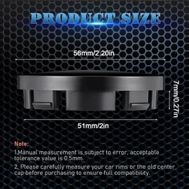 4Pcs Wheel Trims – Universal Hub Centre Caps, Durable 56mm OD, 51mm ID Hub Caps, Ideal Replacement for Alloy Car Wheels, Compatible with Most Vehicles, Easy to Install