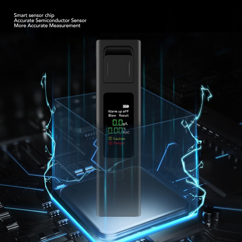 Portable Drunk Tester High Accuracy LCD Display Breathalyzer Rechargeable Air