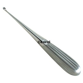 Medixplus Spratt Brun Bone Curettes 6.5" Straight Oval Cups (size options) (Cup Size 2/0-3.3x5.1mm)