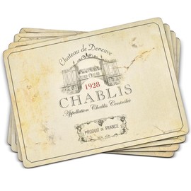Pimpernel Vin de France Placemats - Set of 4 (15.7” x 11.7”), Cork, Elegant Wine-Themed Design, Easy to Clean, Great for Dining, Ideal for Wine Lovers, Durable & Functional