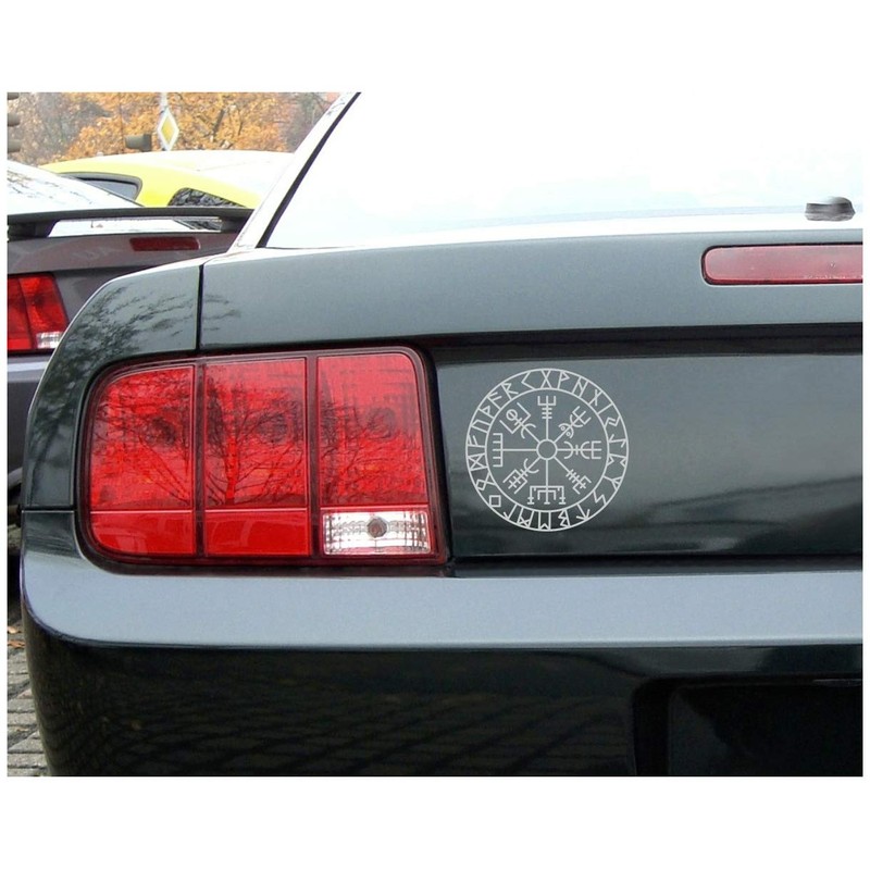 Samunshi® Sticker Vegvisir with Runes C Vikings Viking for Car