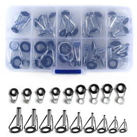 LNJLQW 36 Piece Fishing Rod Top Guide Rod Guide Eye Ring Fishing Rod Tip Rod Guide Rod Repair Ceramic Ring Stainless Steel Fishing Rod Eye Ring Multi Size Replacement Repair