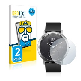 BROTECT Pack of 2 Full Cover Screen Protectors for Withings Steel HR (40 mm) Full Screen Protector Film [3D Curved, Anti-Fingerprint, Crystal Clear]