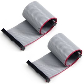 Fielect 2pcs IDC 40 Pin Connector Gray Wire Flat Ribbon Cable Connector Length 30cm 2.54mm Pitch