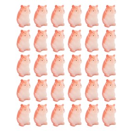 30Pcs Dollhouse Resin Hamster Figurine Cute Vivid Miniature Hamster Animal Figure for 1/12 1/6 Dollhouse Brown