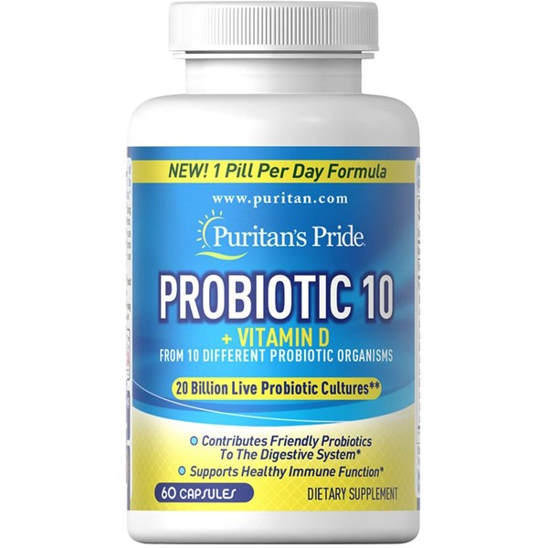 Puritan's Pride 2-pack Of rapid Release Probiotic: From 10 Probiotic Strains, 60 Count (120 Count Total) US