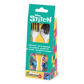 Children's Stainless Steel Cutlery Set - Fork and Spoon (Stitch)