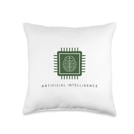 AI Artificial Intelligence Brain Computer Chip Technology Throw Pillow