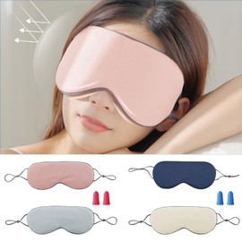 Sleep Mask, 2 Pack Silk Eye Mask for Sleeping with Adjustable Strap, Side Sleeper 100% Light Blocking Super Soft Travel Eye Mask for Women Men No Pressure Eye Mask for Traveling Gifts (Medium)