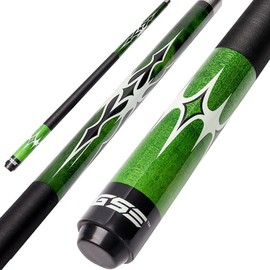 GSE GAMES&SPORT EXPERT 58" 2-Piece Canadian Maple Portable Carrying Billiard Pool Cue Stick (Green) - Weight: 20oz