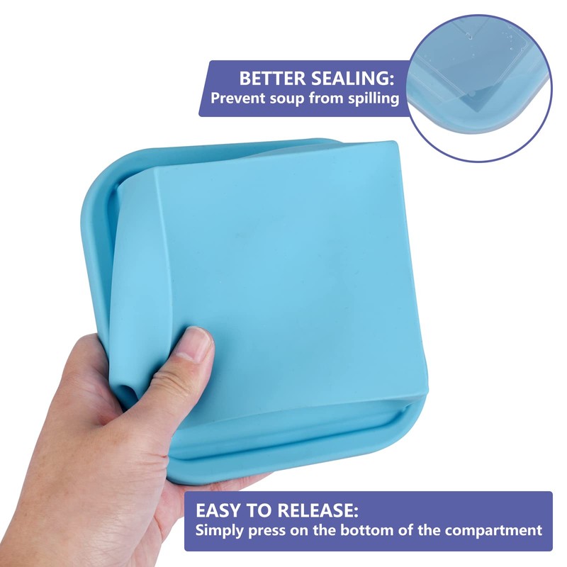 Kinggrand Kitchen 2 Cup Silicone Freezer Trays with Lid 4