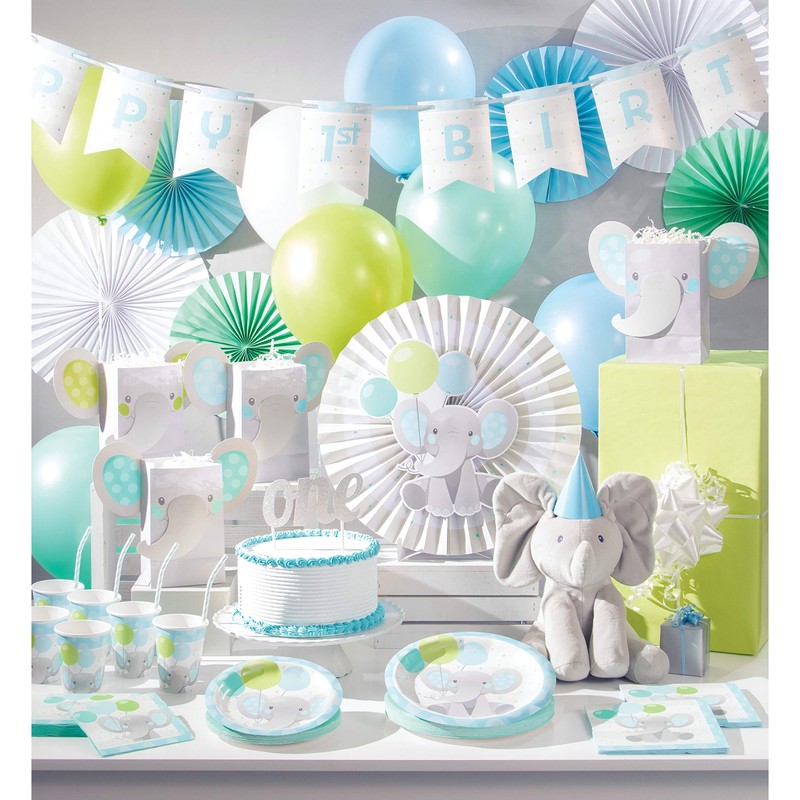 Enchanting Elephants Boy Paper Treat Bags, 8 ct