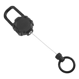 Keenso Llavero Retráctil Magnético Alambre de Acero Inoxidable Hebilla de Fácil Extracción Mosquetón Llavero (Negro)