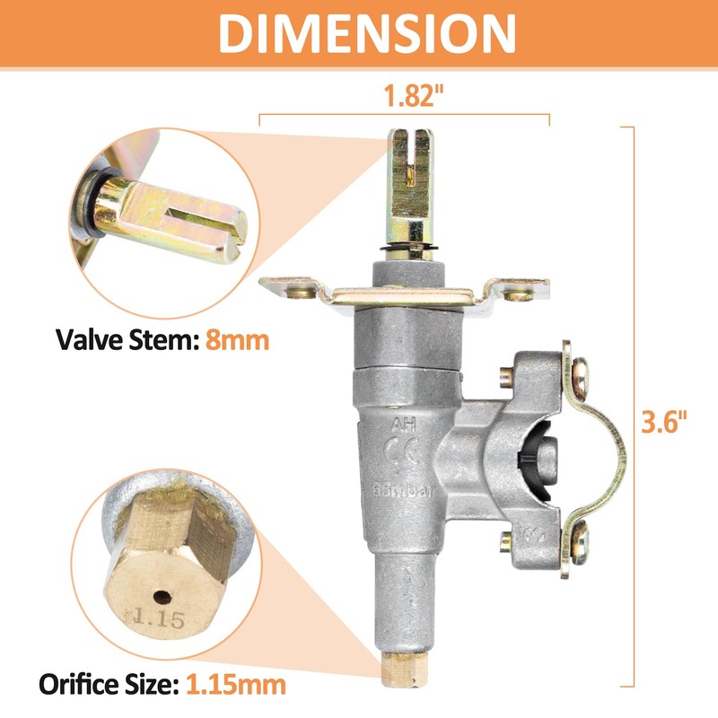 Gas Grill Griddle Valve Replacement for Blackstone 4 Burner 36