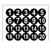 uxcell Round Number Stickers, 50mm Dia Number 1-20 Self Adhesive